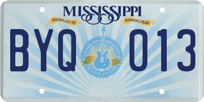 MS license plate BYQ013