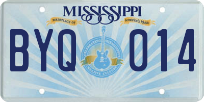 MS license plate BYQ014