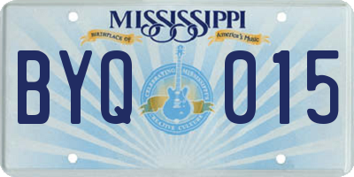 MS license plate BYQ015