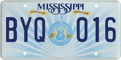 MS license plate BYQ016