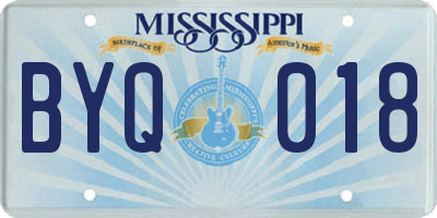 MS license plate BYQ018