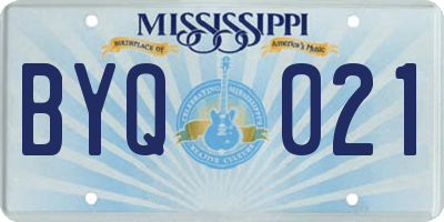 MS license plate BYQ021