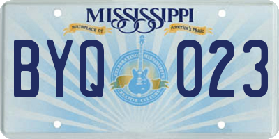 MS license plate BYQ023