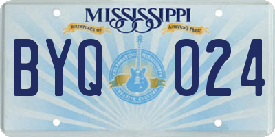 MS license plate BYQ024