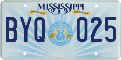 MS license plate BYQ025