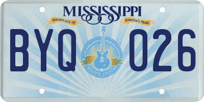 MS license plate BYQ026
