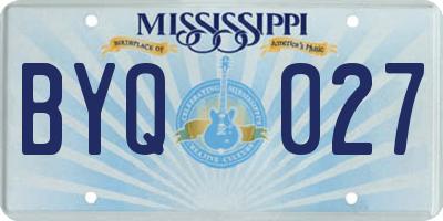 MS license plate BYQ027
