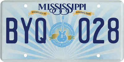 MS license plate BYQ028