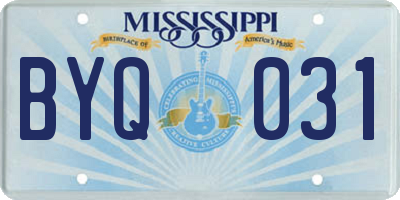 MS license plate BYQ031