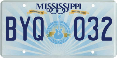 MS license plate BYQ032