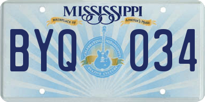 MS license plate BYQ034