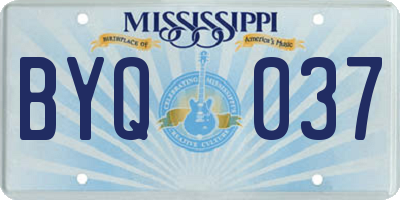 MS license plate BYQ037