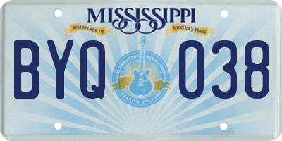 MS license plate BYQ038