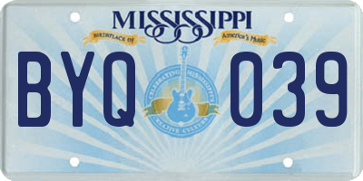 MS license plate BYQ039