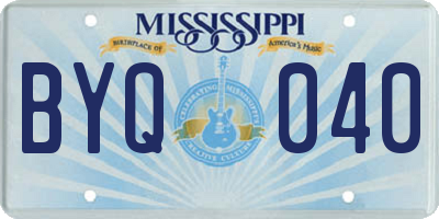 MS license plate BYQ040