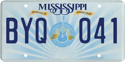 MS license plate BYQ041