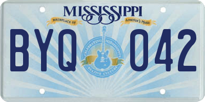 MS license plate BYQ042