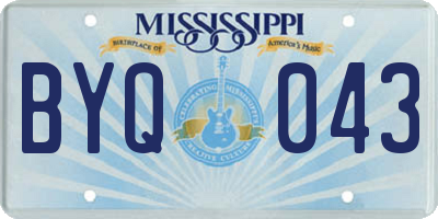 MS license plate BYQ043