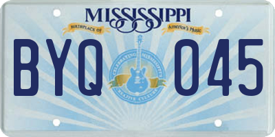 MS license plate BYQ045