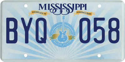 MS license plate BYQ058