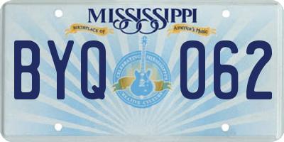 MS license plate BYQ062