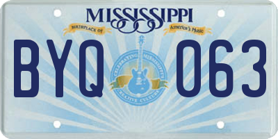 MS license plate BYQ063