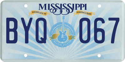 MS license plate BYQ067