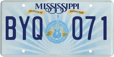 MS license plate BYQ071
