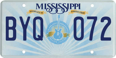 MS license plate BYQ072