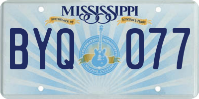 MS license plate BYQ077