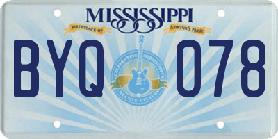 MS license plate BYQ078