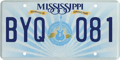 MS license plate BYQ081