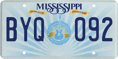 MS license plate BYQ092