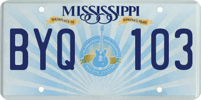 MS license plate BYQ103