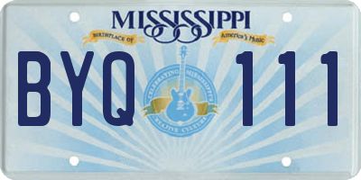 MS license plate BYQ111