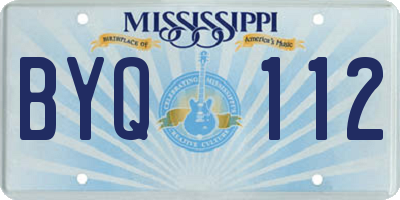 MS license plate BYQ112