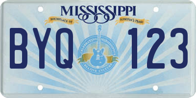 MS license plate BYQ123