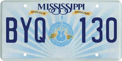MS license plate BYQ130