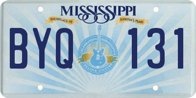 MS license plate BYQ131