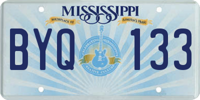 MS license plate BYQ133