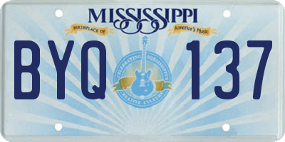 MS license plate BYQ137