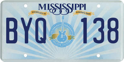 MS license plate BYQ138
