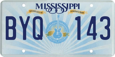 MS license plate BYQ143