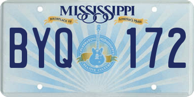 MS license plate BYQ172
