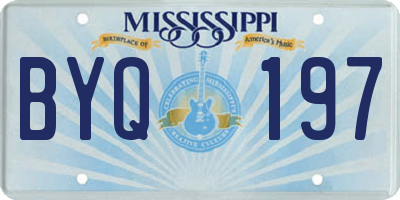 MS license plate BYQ197