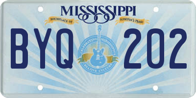 MS license plate BYQ202