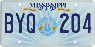 MS license plate BYQ204
