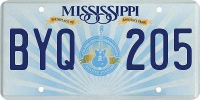 MS license plate BYQ205