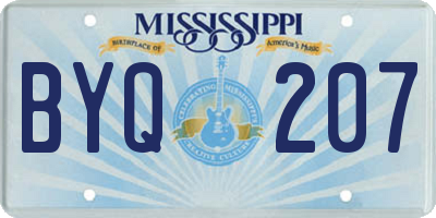 MS license plate BYQ207