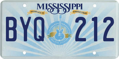 MS license plate BYQ212
